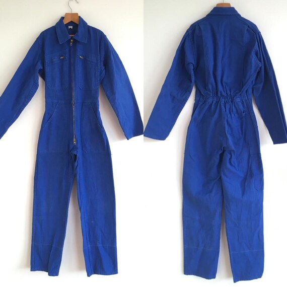 French Vintage Child's Jumpsuit, Size S, Blue Boil