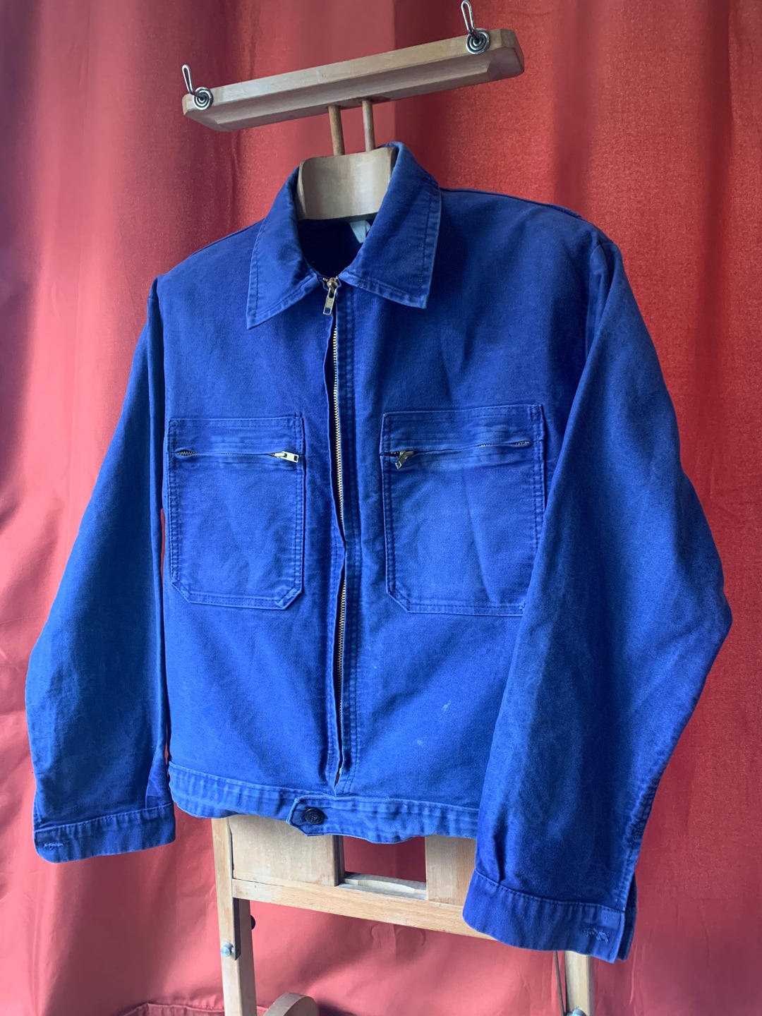 40〜50's French Twill Jacket crazypattern Vintage 50s Hardware Store Canvas Chore Jacket Size 40 Chain