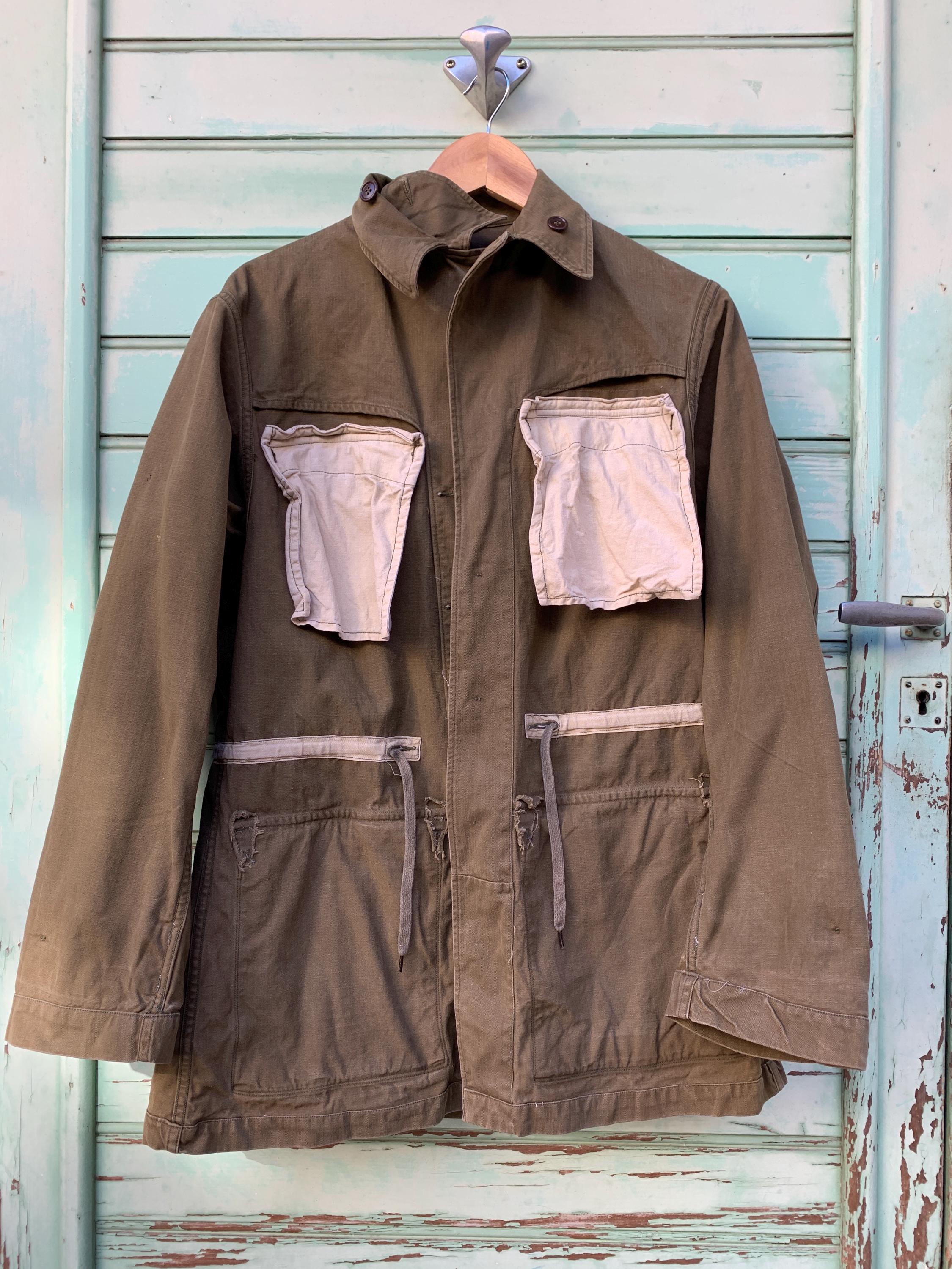 Vintage French M-47 Army Field Jacket, 100% HBT Cotton, 1950s