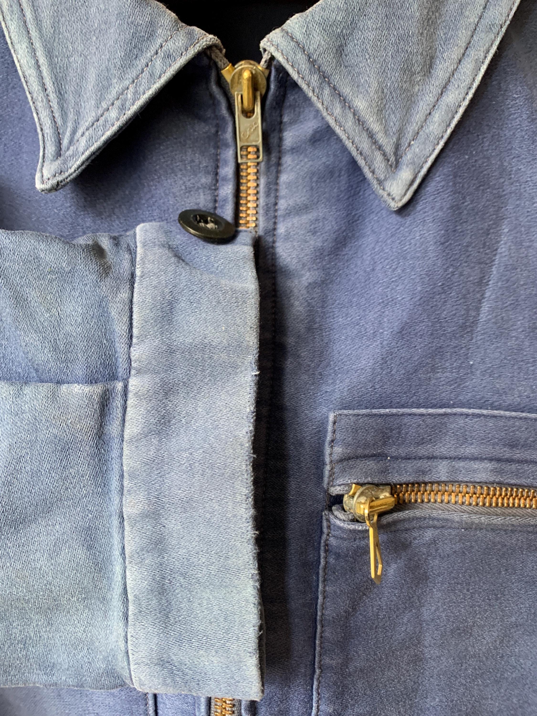 Buy French Vintage Cycling Jacket, Size S/M, Faded Moleskin