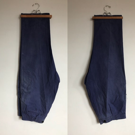 Vintage French trouser, Size W36, L30, Bleu de Tra