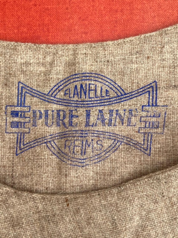 Size L, 1940's/50's. French Flannelette Vest, Dea… - image 10