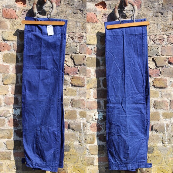 Vintage French Trouser, Size W36 L29, Bleu de Trav