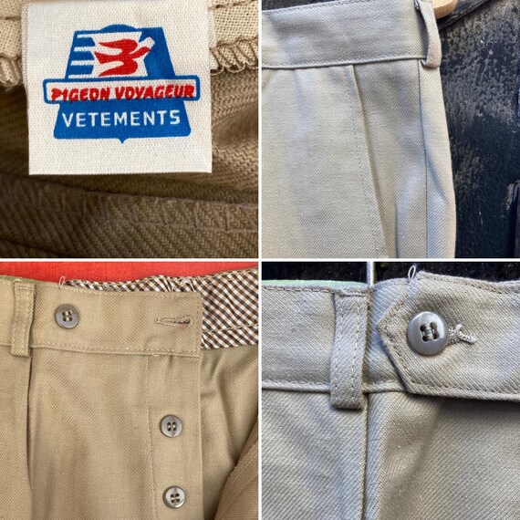 Vintage French work beige pique trousers Vintage French work beige pique trousers