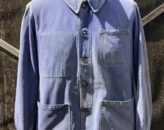 40〜50's French Twill Jacket crazypattern 60s Style French Navy