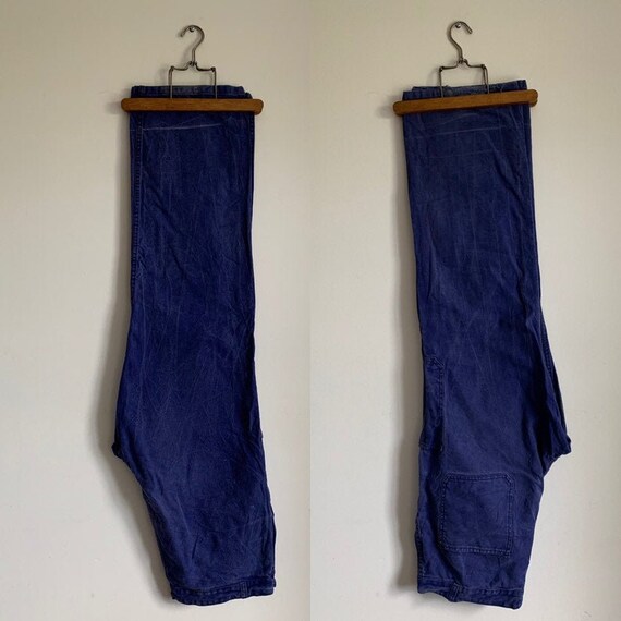 Vintage French/Pants Trouser, Size W36 L30, Bleu d