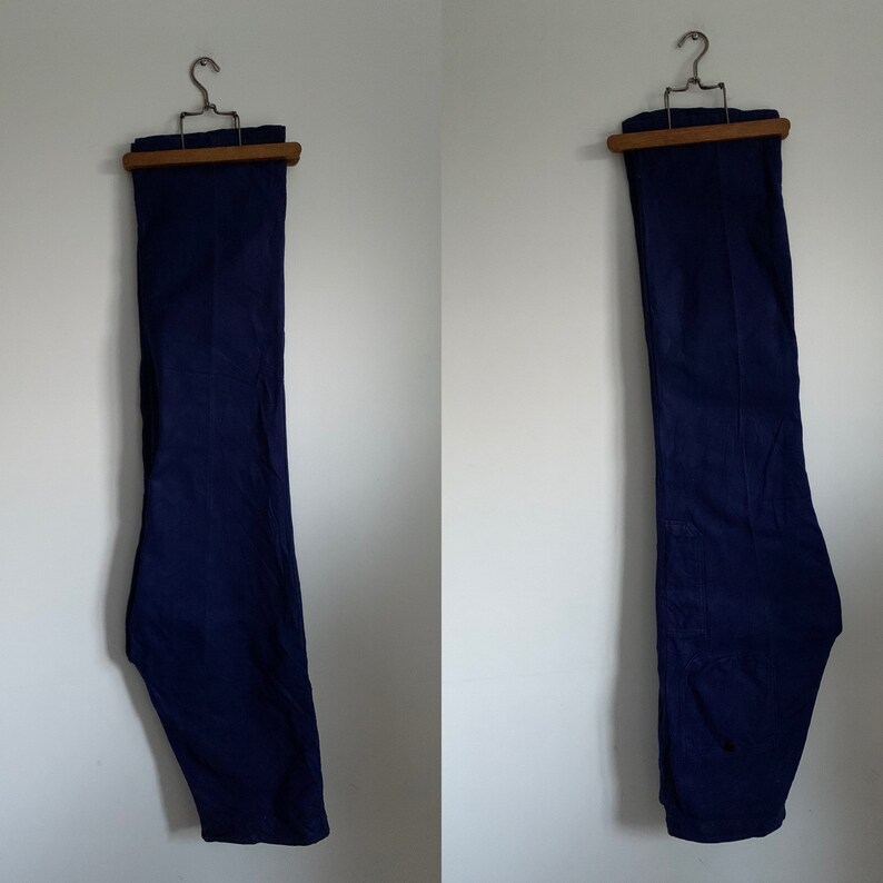 Size W34 Vintage French Work-Wear Trousers Bleu de Travail Pants LK17
