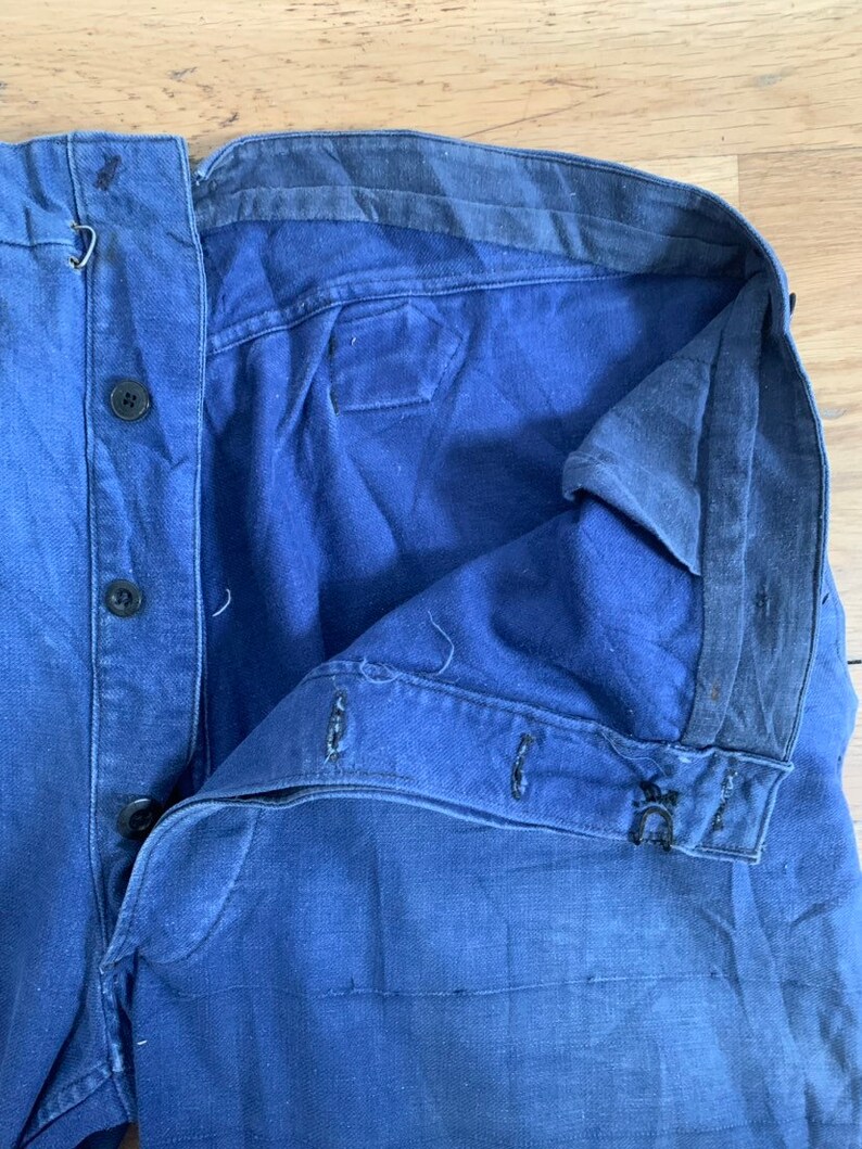 T114 Vintage French Trouser Bleu de Travail Pants Size W36 L26