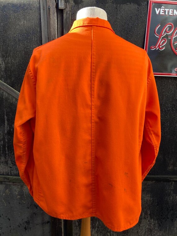 French Orange Workwear, Size XL, Vintage Work Coa… - image 2