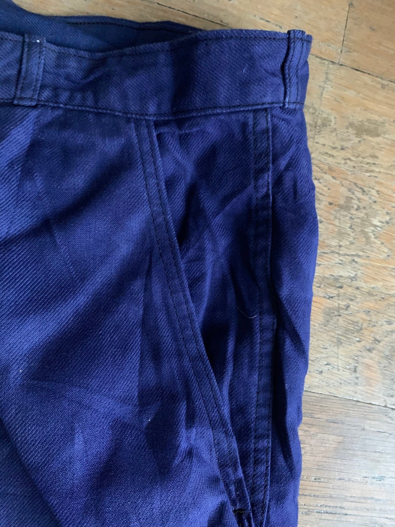 Size W34 Vintage French Work-Wear Trousers Bleu de Travail Pants LK17
