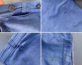 ETS.MATÉRIAUX moleskin shorts FrenchBlue French Moleskin Sawn-off Shorts, M, Worn - Etsy Israel