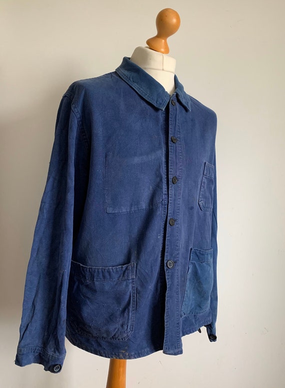 French Blue Workwear, Size L, 1950's Vintage Chore