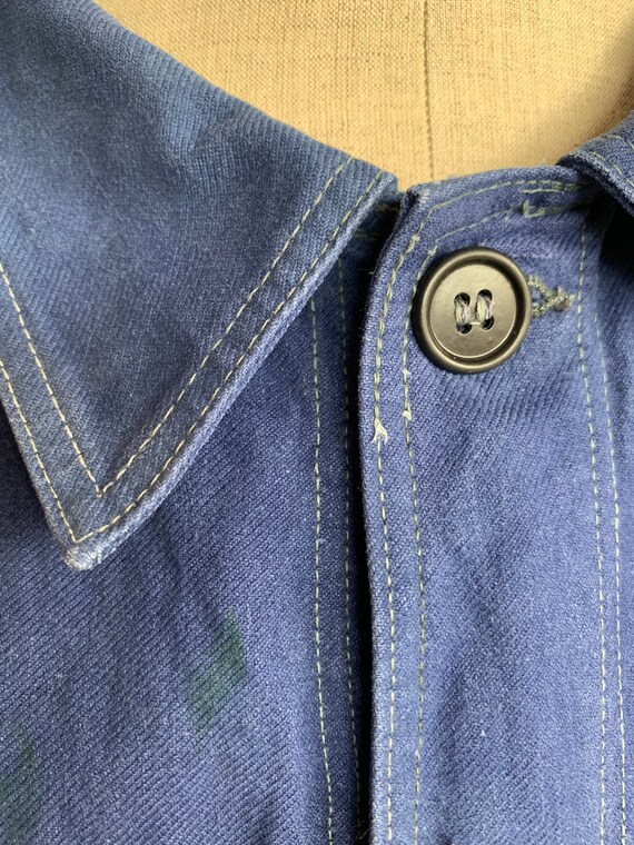 French 1940's Blue Workwear, Size L, Vintage Chore