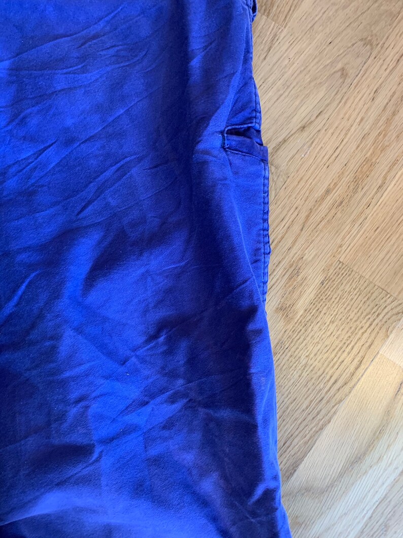 Vintage French Moleskin Trouser T85 Size W48L31 Bleu de Travail Pants