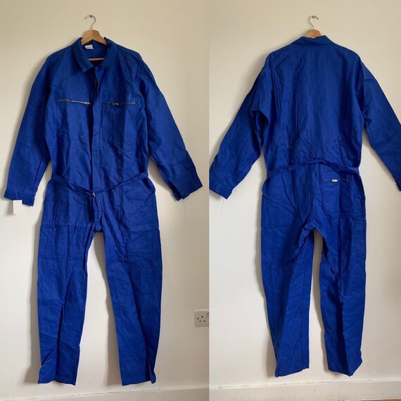 French Vintage Jumpsuit, Size M/ L, Blue Boilersui