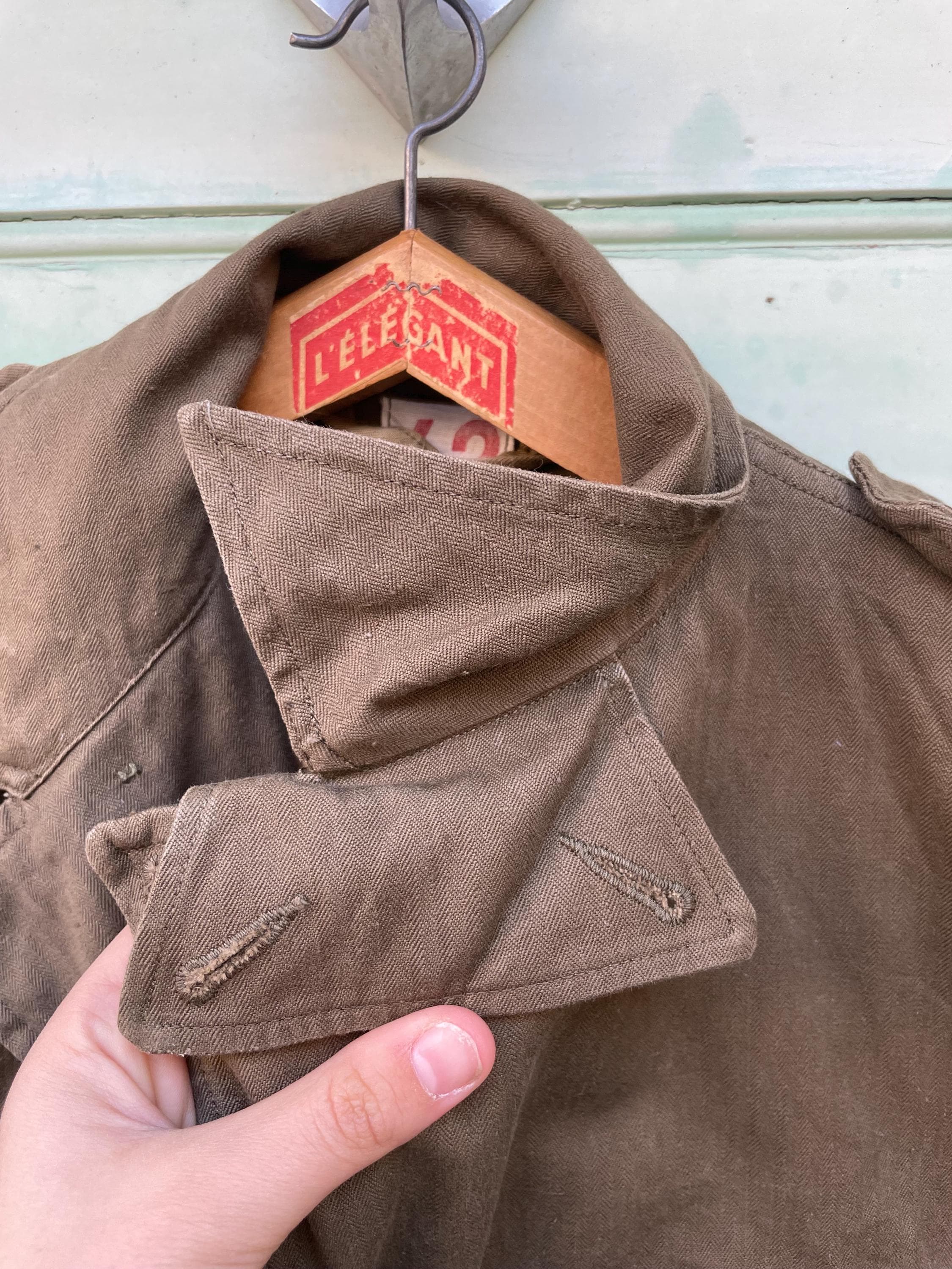 Vintage French M-47 Army Field Jacket, 100% HBT Cotton, 1950s