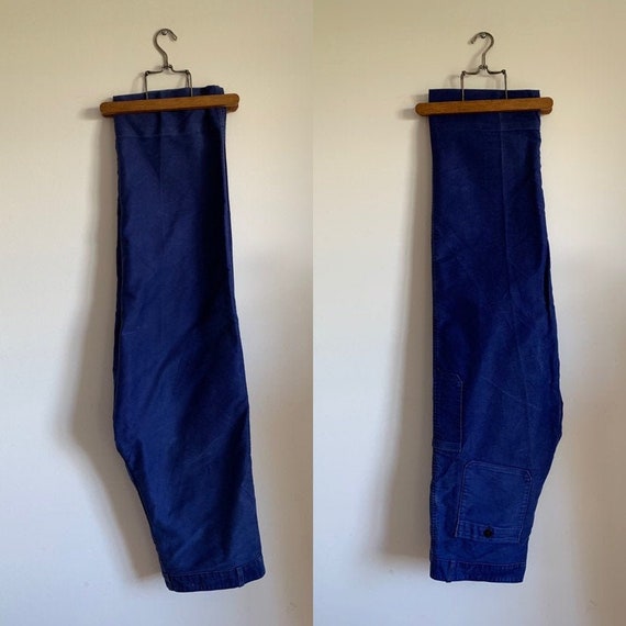 Vintage French Trouser, Size W36 L27, Bleu de Trav
