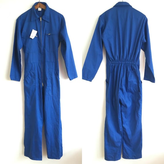 French Vintage Jumpsuit, Size S, Blue Boiler-suit,