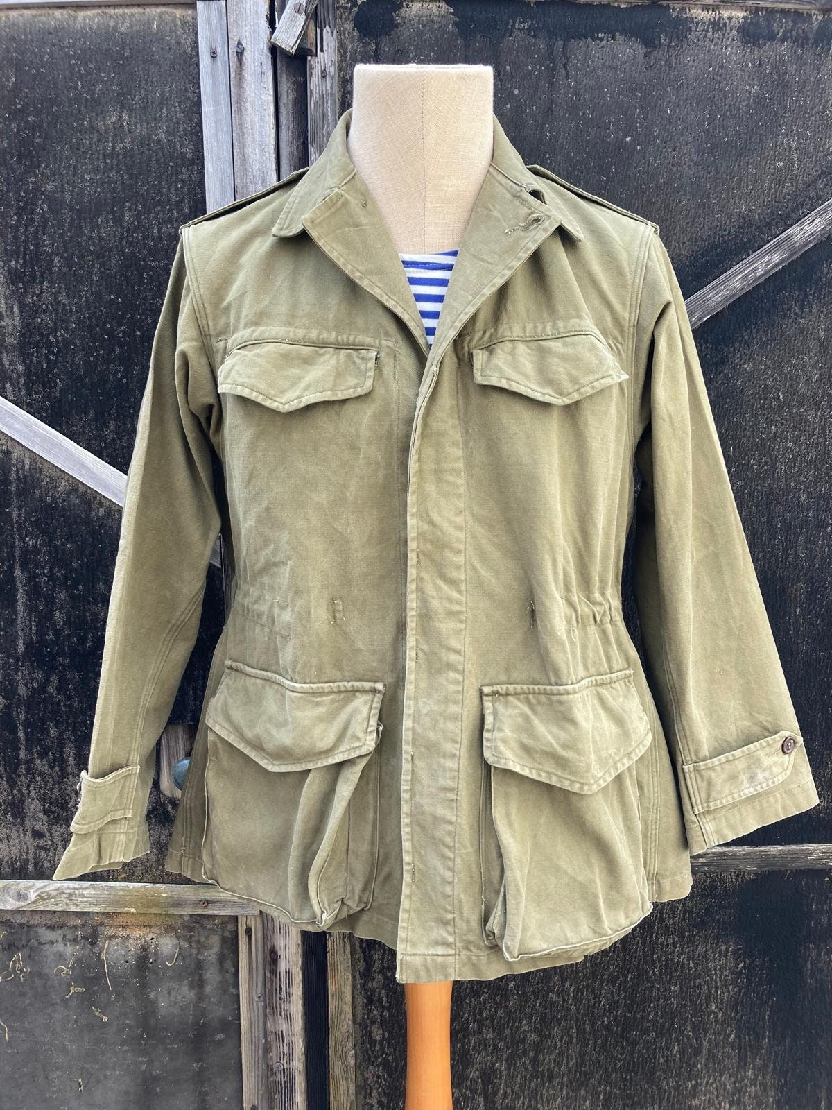 Size M, Vintage French M47 French Army Field Jacket, 100 Size M, Vintage French M47 French Army Field Jacket, 100