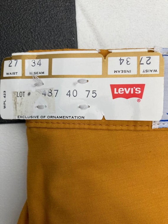 Rare Dead-Stock 1970's, Yellow Levi's Pants/Trous… - image 6