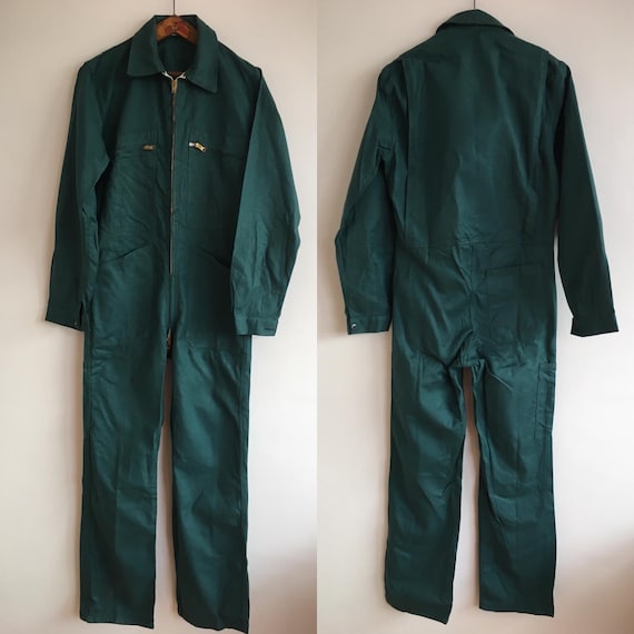 French Vintage Jumpsuit, Size M, Dead-stock, Green