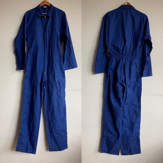 French Vintage Dead-Stock Jumpsuit, Size M/L, Blue