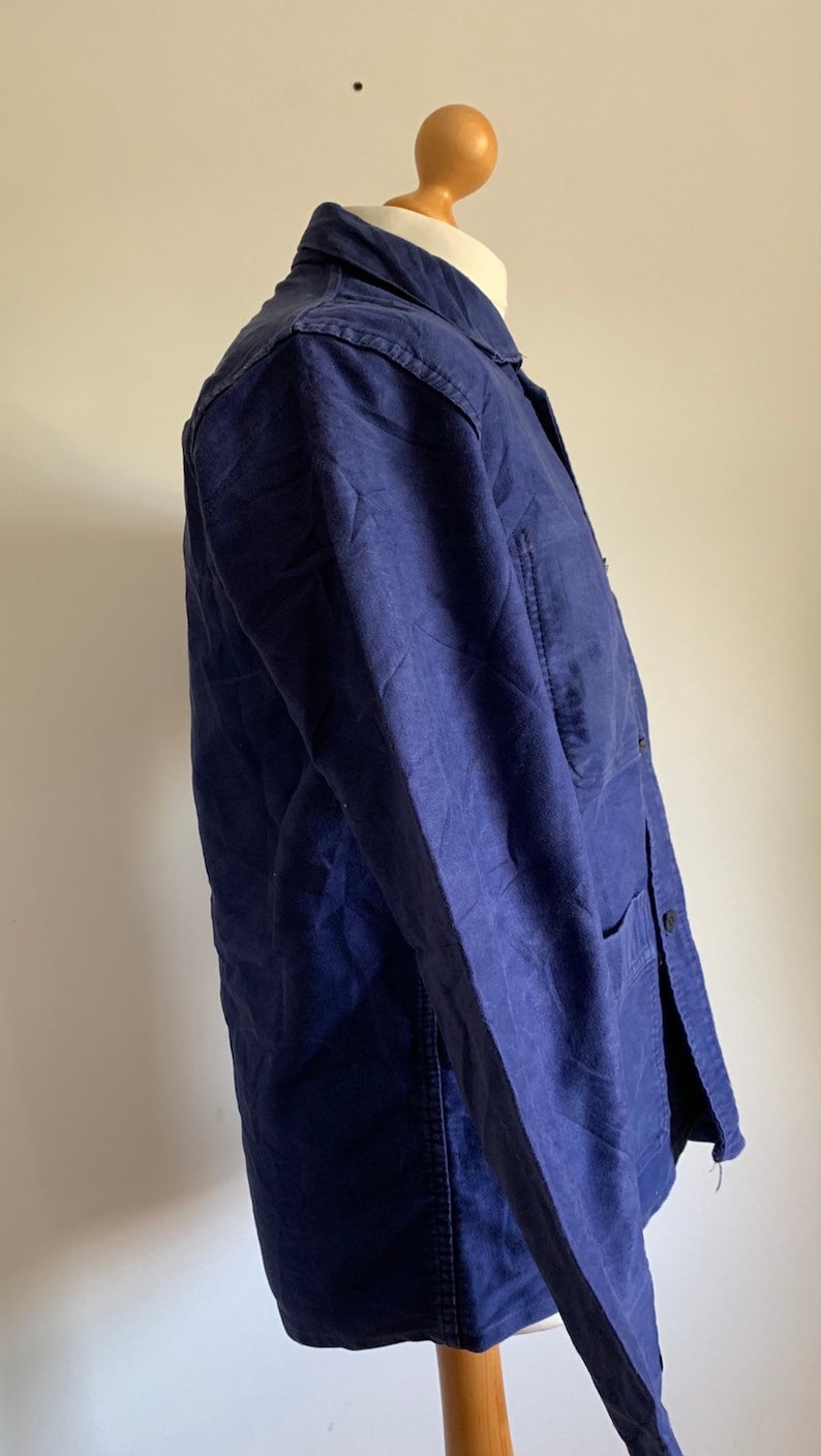 Vintage Chore Coat Size M FK31 French 1950/'s Work-wear Jacket