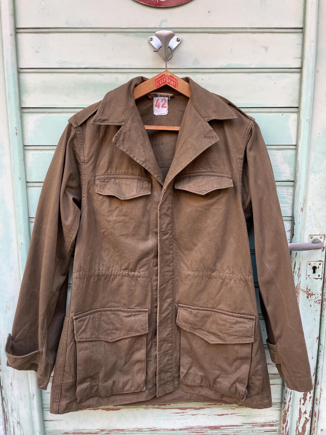 Vintage French M-47 Army Field Jacket, 100% HBT Cotton, 1950s