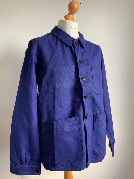 French Blue Workwear, Size L, Vintage Work Coat, J