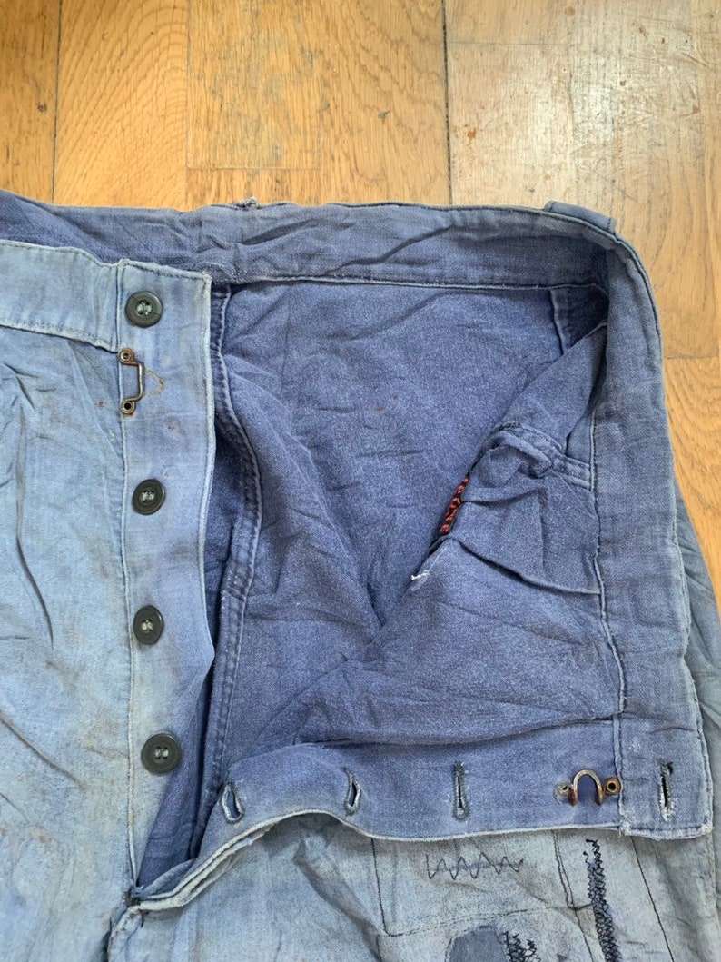 FT6 1950/'s Work-wear trousers Vintage French Pants Size 38 Waist