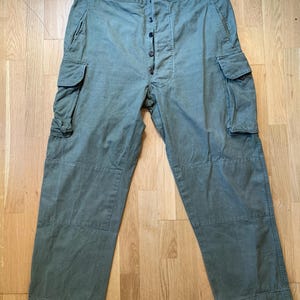 Vintage M47 französische Hose, 38-Zoll-Taille, 100% Baumwolle, Indo-Chinesische Kampagne der 1950er Jahre. FT113