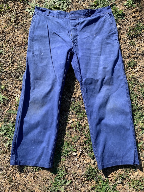 Vintage French Cotton Pants, Size 38
