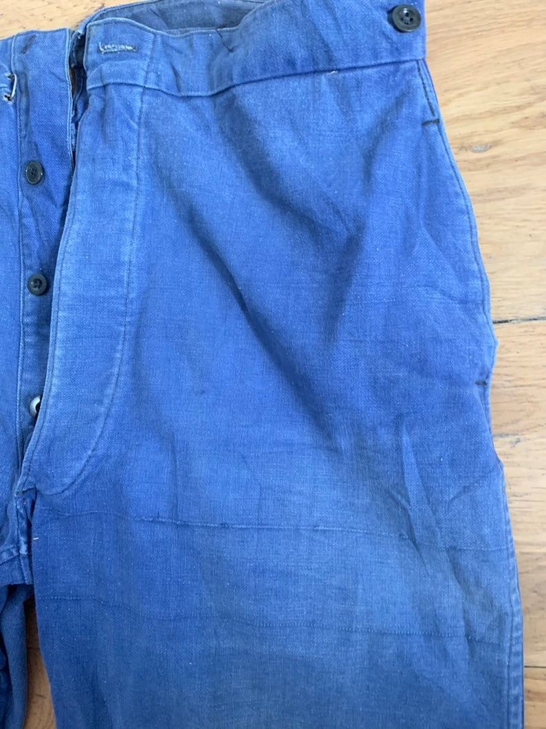T114 Vintage French Trouser Bleu de Travail Pants Size W36 L26