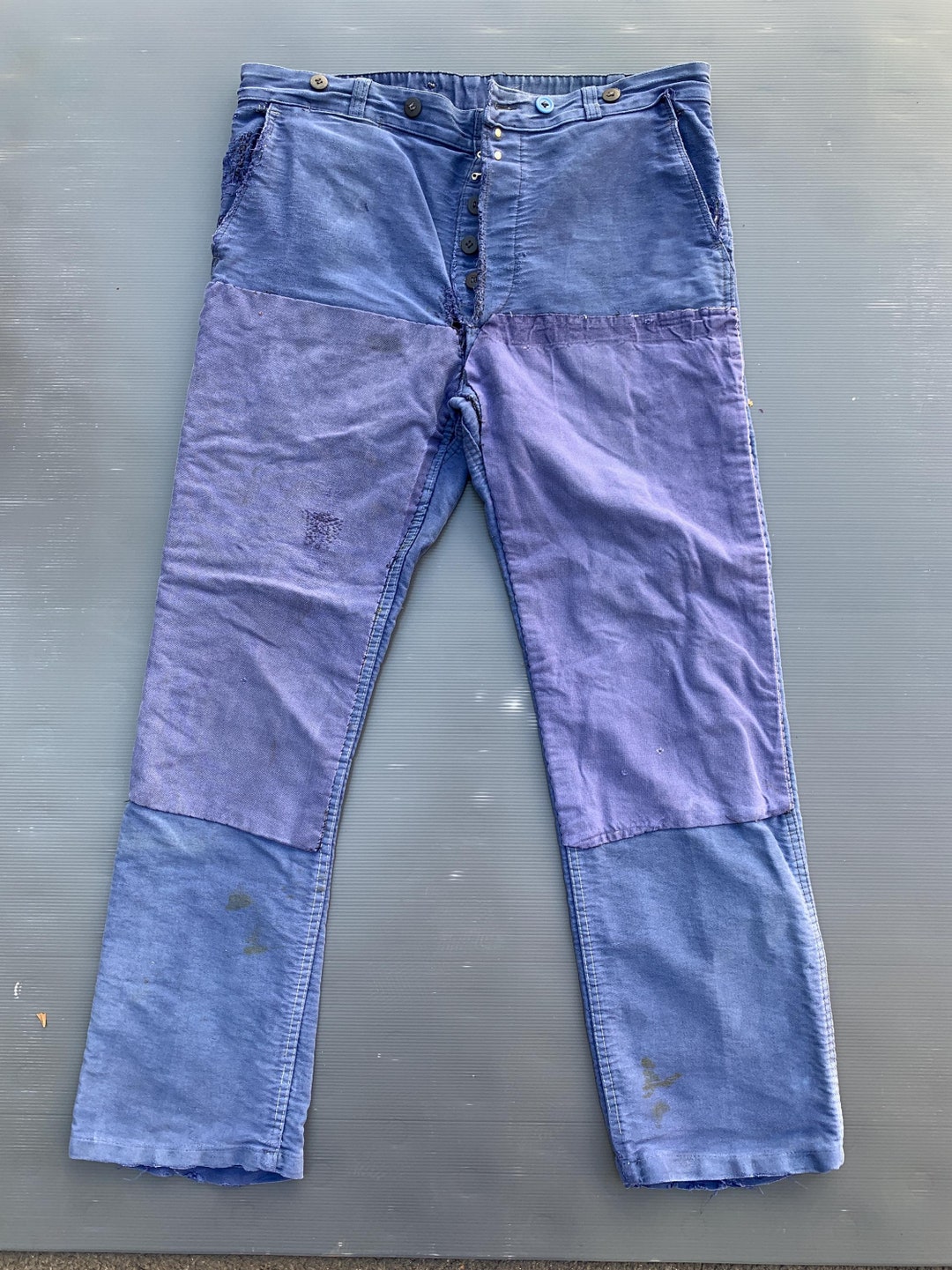 ETS.MATÉRIAUX moleskin shorts FrenchBlue French Moleskin Sawn-off Shorts, M, Worn - Etsy Israel