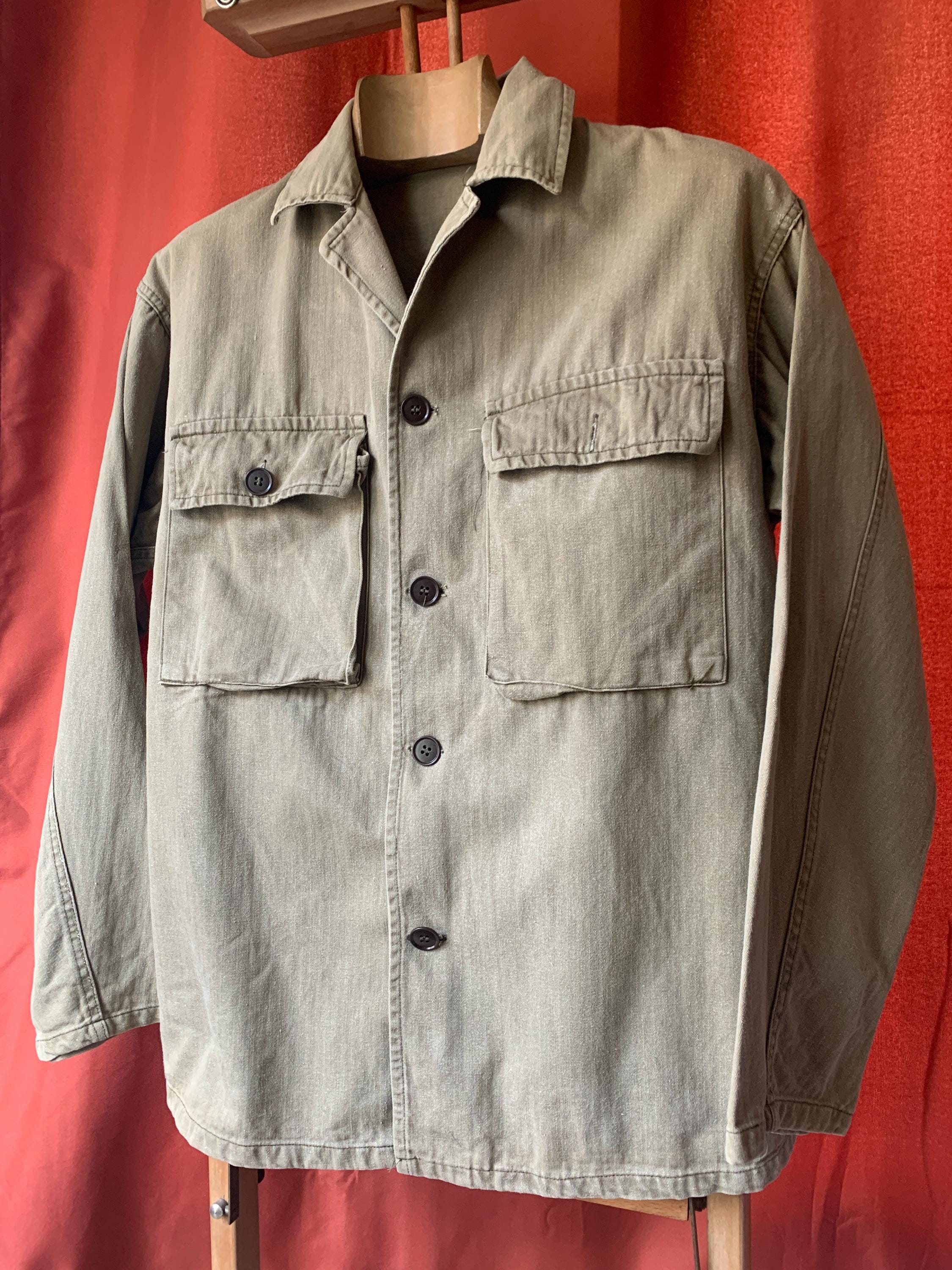 ジャケット・アウター 50's French Army Wool Field Coat New French army F2 olive field jacket combat coat surplus