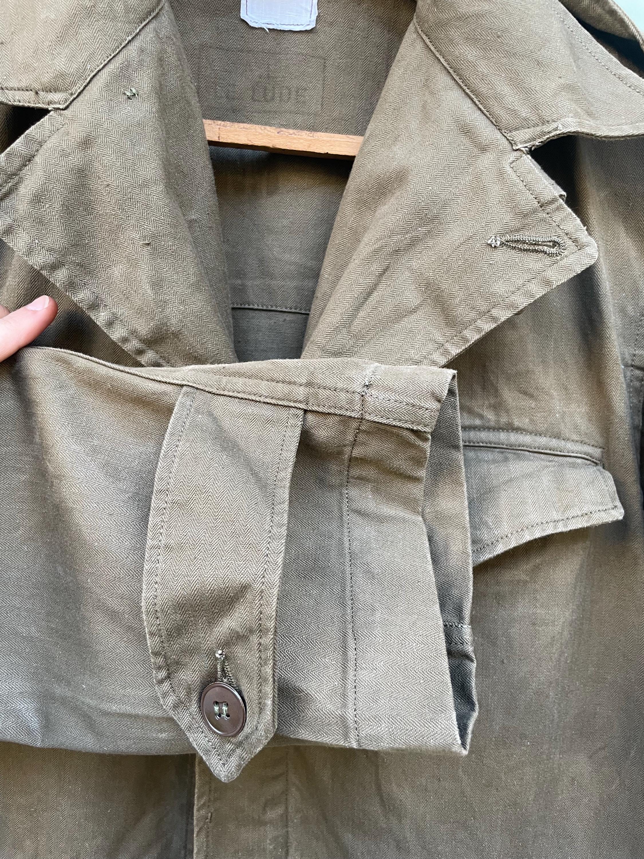 Vintage French M-47 Army Field Jacket, 100% HBT Cotton, 1950s