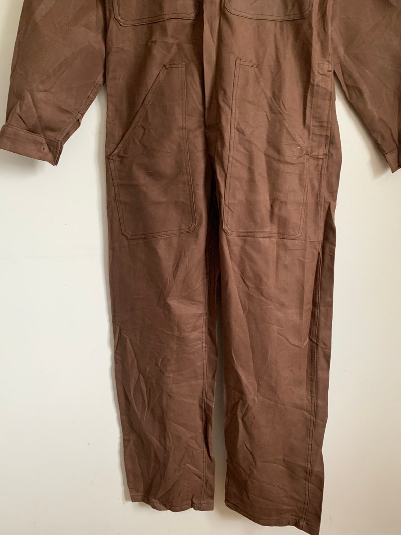 French Vintage Jumpsuit Overalls brown Boilersuit DEADSTOCK PC16 Size S