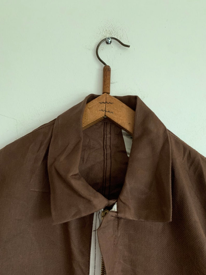 French Vintage Jumpsuit Overalls brown Boilersuit DEADSTOCK PC16 Size S