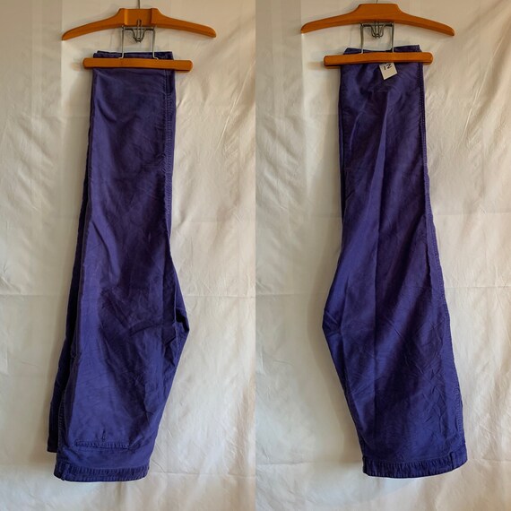 Vintage French Moleskin Trouser T85 Size W48L31 Bleu de Travail Pants