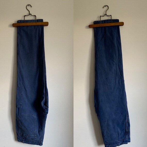 Vintage French/Pants Trouser, Size W34, Bleu de Tr