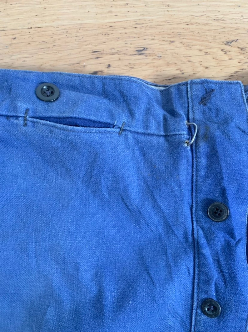 T114 Vintage French Trouser Bleu de Travail Pants Size W36 L26