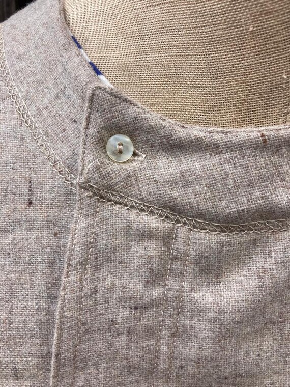 Size L, 1940's/50's. French Flannelette Vest, Dea… - image 9