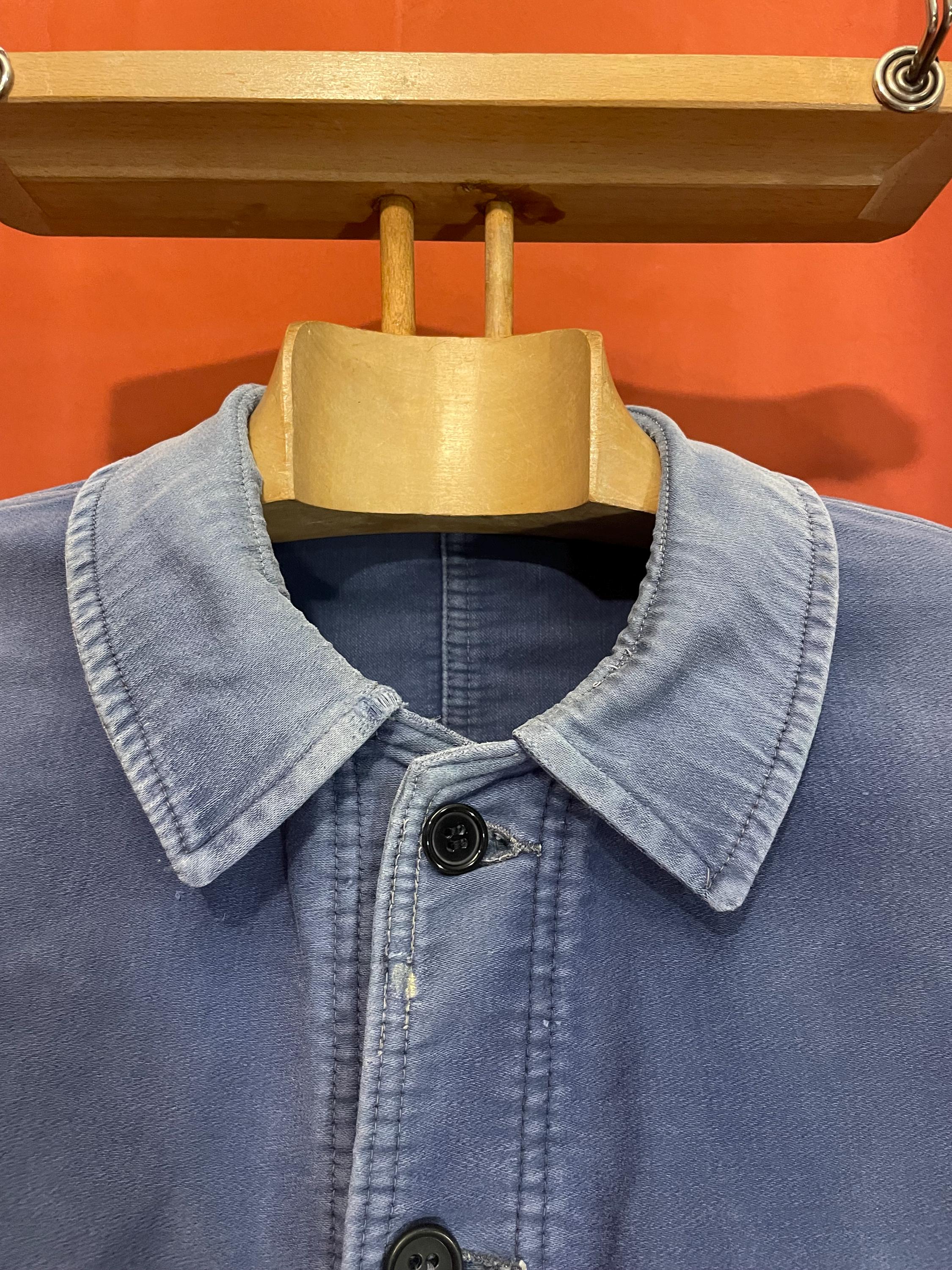 ジャケット・アウター carverno0004678 50s 60s adolphe Adolphe Lafont Blue 60s Jacket, Size 48, with Repair Marks