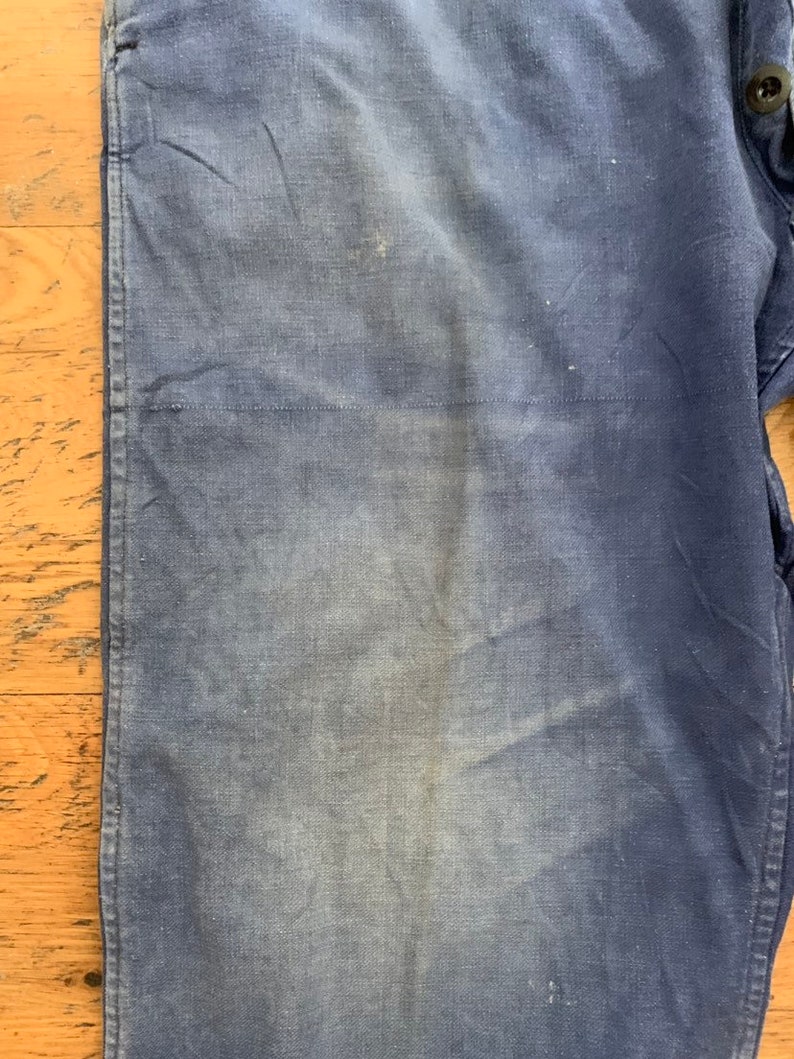 T114 Vintage French Trouser Bleu de Travail Pants Size W36 L26