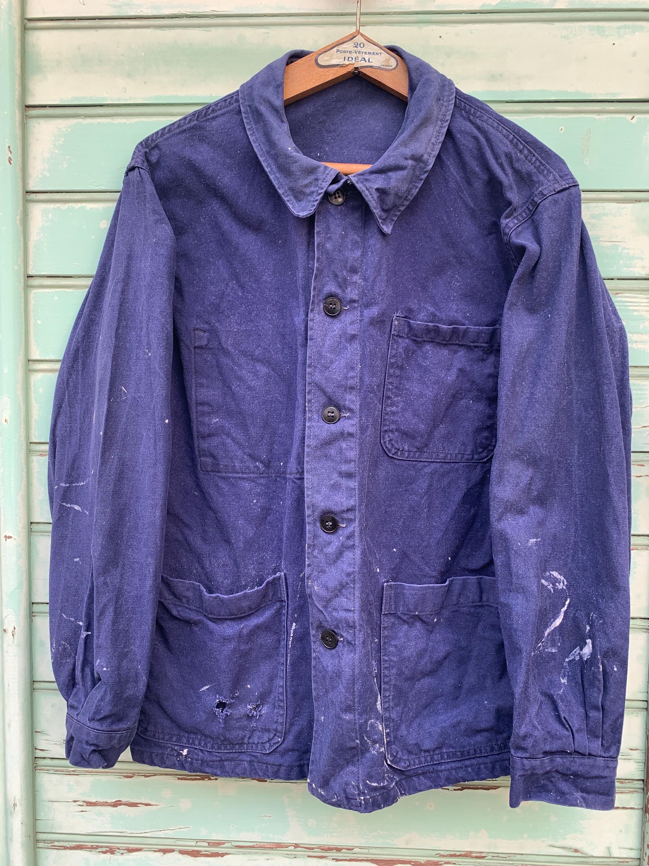 1950s Navy French Workwear Jacket - Made in England- Navy