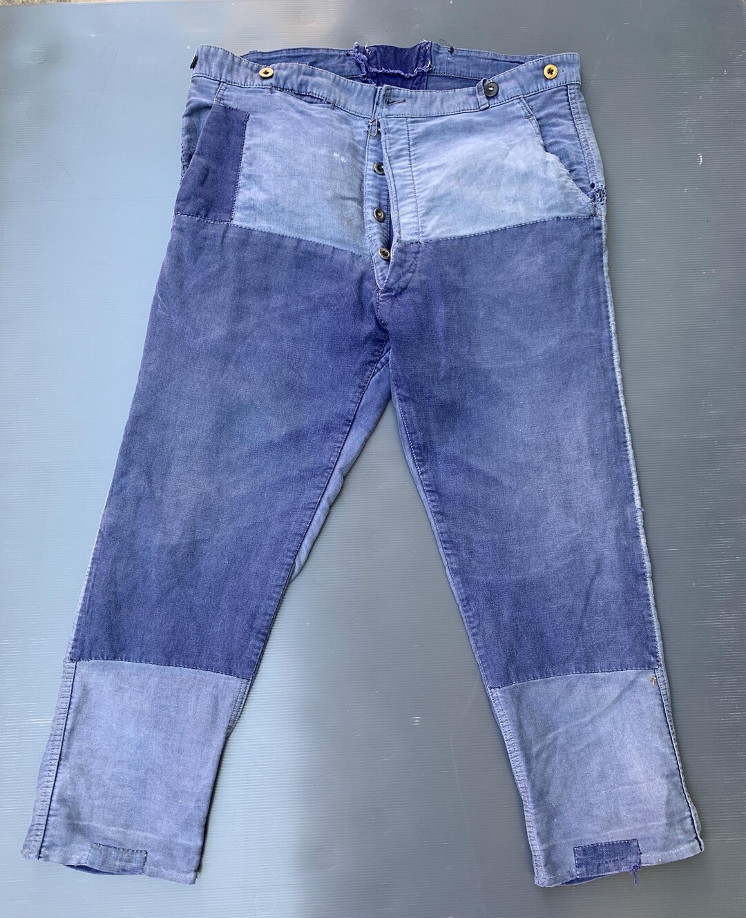 Vintage Worn Moleskin Cotton Pants, Size 38