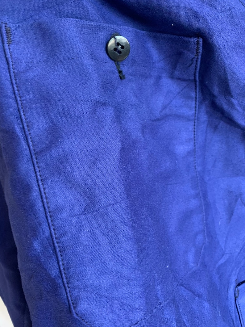 D09 Size L Bleu de Travail Workwear Vintage New Un-worn French Blue 1960/'s Moleskin Dungarees