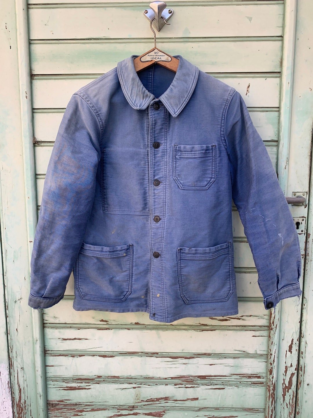 Size Small, Exceptional French Moleskin Workwear Jacket, Le Size Small, Exceptional French Moleskin Workwear Jacket, Le