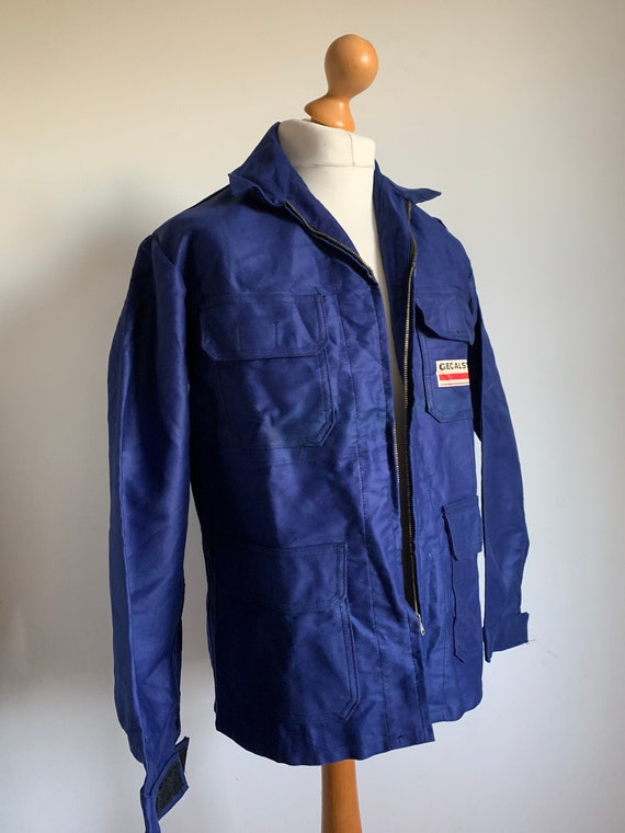 1970's French Workwear, Size L, Vintage Blue Chore