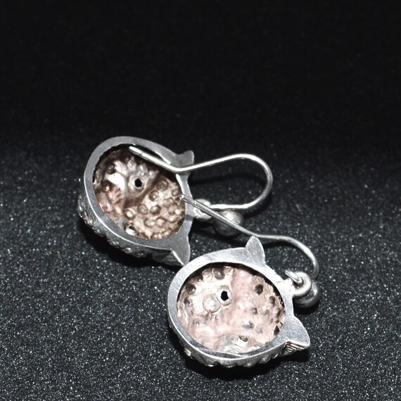 Antique Victorian Silver Earrings Beautiful Owls … - image 7